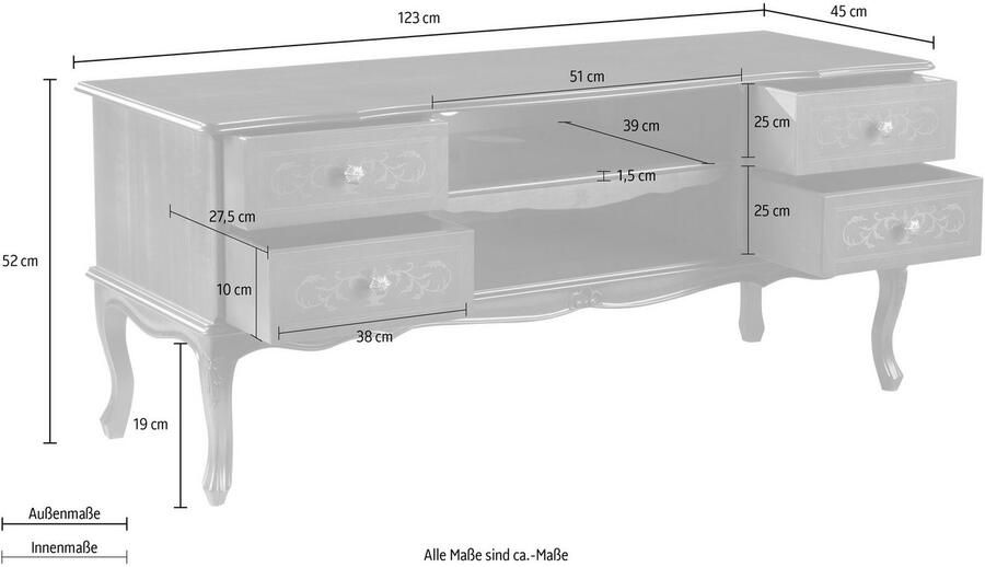 Home affaire Tv-meubel Limoen Breedte 123 cm - Foto 3