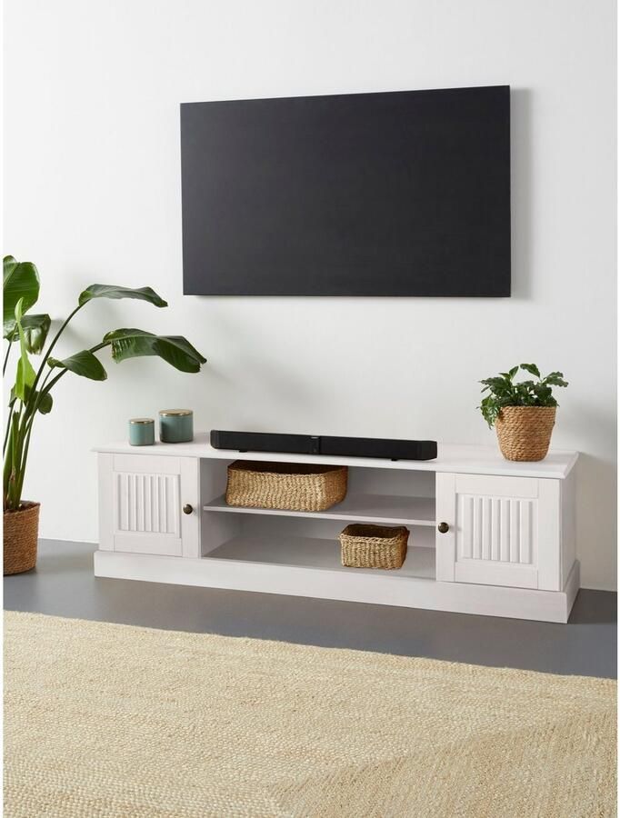 Home affaire Tv-meubel Liotta met kabeldoorgang en 1 losse plank massief grenen - Foto 2