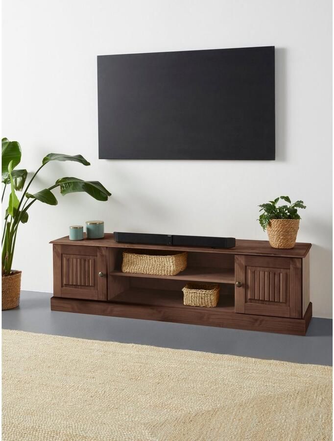 Home affaire Tv-meubel Liotta met kabeldoorgang en 1 losse plank massief grenen - Foto 2