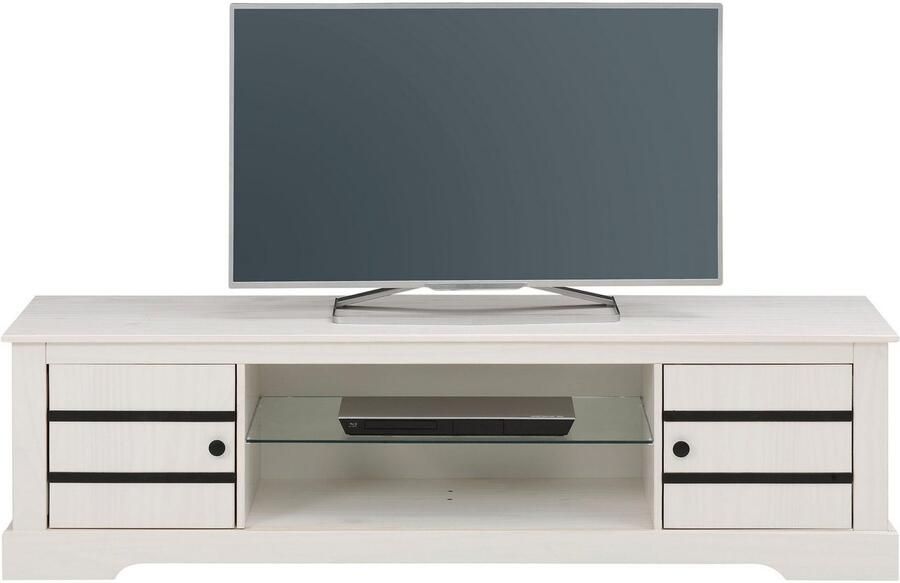Home affaire Tv-meubel Loki Commode van massief grenenhout met glazen bodem breedte 160 cm - Foto 5