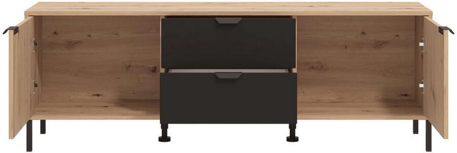 Home affaire Tv-meubel Mayenne TV-lowboard breedte 157 cm TV-kast deuren met groeflook 2 lades - Foto 3