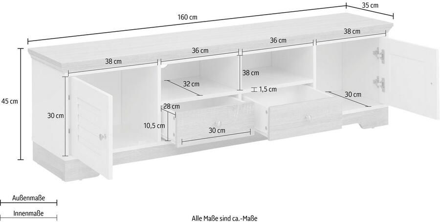 Home affaire Tv-meubel Ramon Kast met mooie metalen grepen en jaloeziedeuren - Foto 9