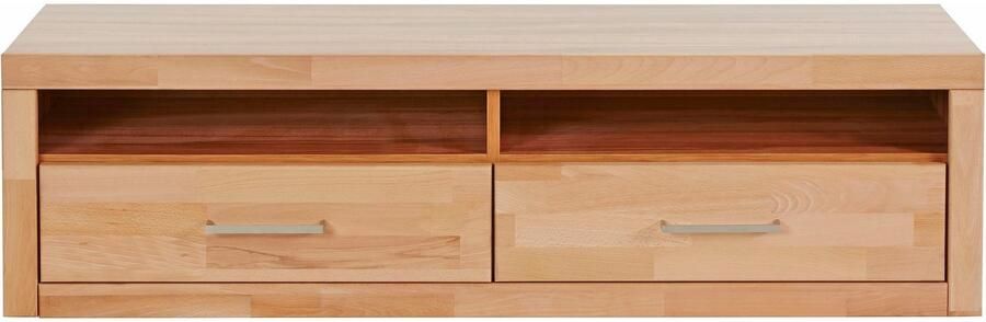 Home affaire Tv-meubel Ribe 140cm breed 38cm hoog met 2 kleppen bovenblad van massief hout - Foto 11