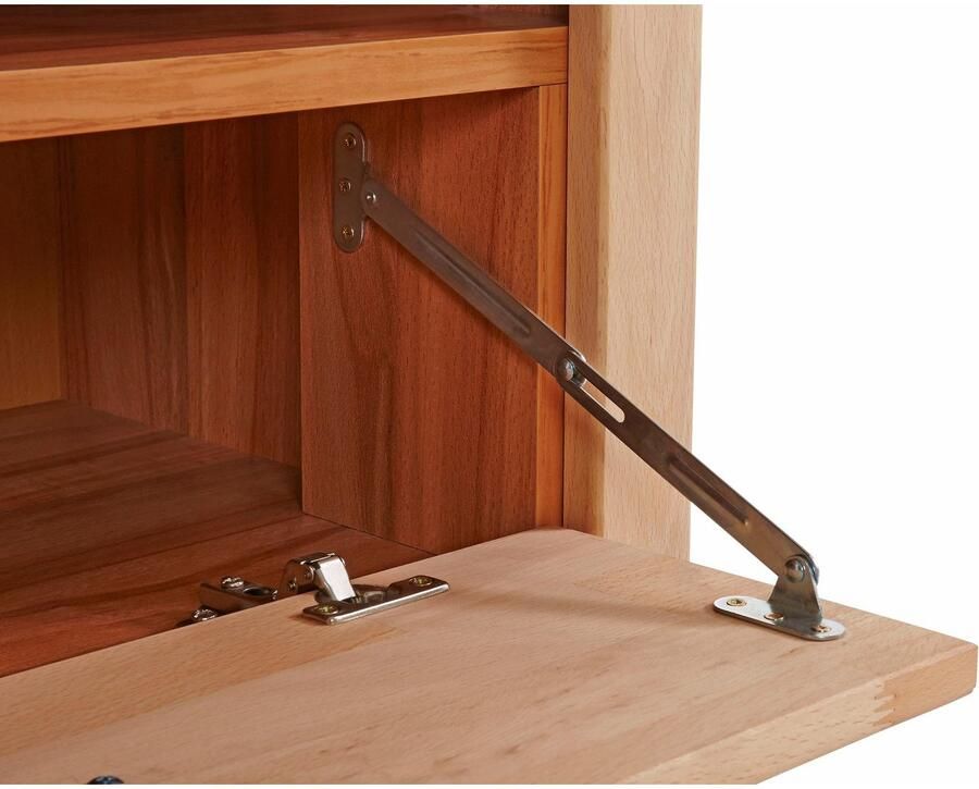Home affaire Tv-meubel Ribe 140cm breed 38cm hoog met 2 kleppen bovenblad van massief hout - Foto 2