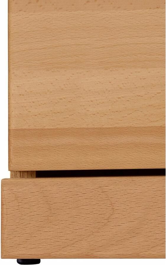 Home affaire Tv-meubel Ribe 140cm breed fronten massief hout 6 vakken kabeldoorvoer Corpus houtmateriaal glazen inzet van gehard glas planken verstelbaar - Foto 6