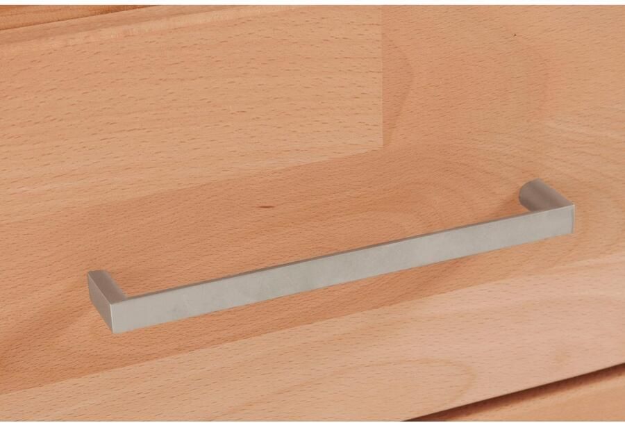 Home affaire Tv-meubel Ribe 180cm breed fronten massief hout 6 vakken kabeldoorvoer Corpus houtmateriaal glazen inzet van gehard glas planken verstelbaar - Foto 3