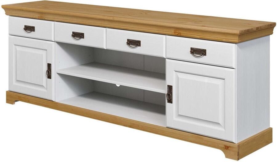 Home affaire Tv-meubel Rügen gecertificeerd massief hout breedte 180 cm in landhuisstijl - Foto 10