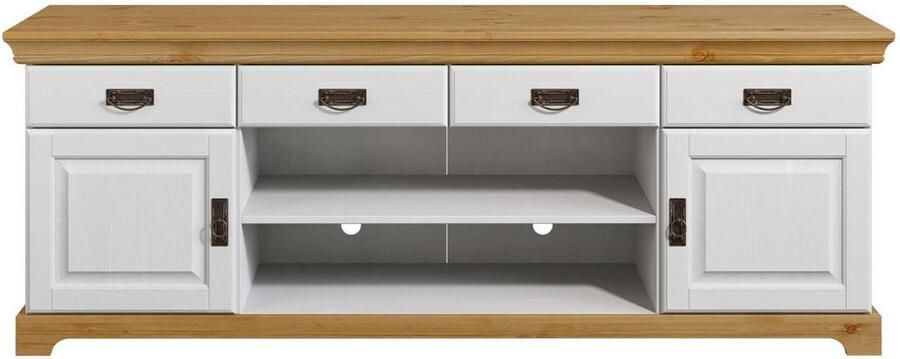 Home affaire Tv-meubel Rügen gecertificeerd massief hout breedte 180 cm in landhuisstijl - Foto 9