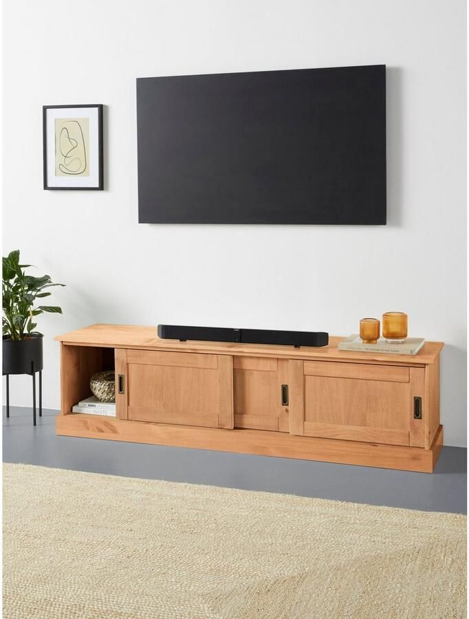 Home affaire Tv-meubel Schröder Commode met 3 schuifdeuren van massief dennenhout - Foto 2