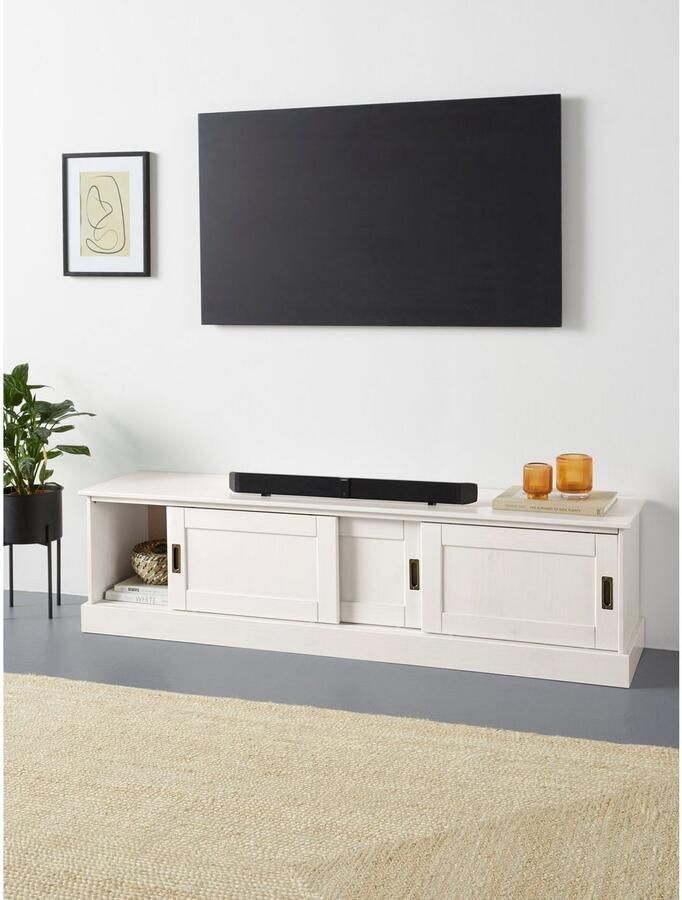 Home affaire Tv-meubel Schröder Commode met 3 schuifdeuren van massief dennenhout - Foto 2