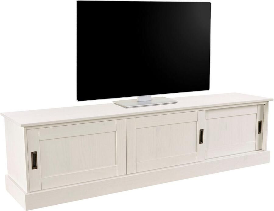Home affaire Tv-meubel Schröder Commode met 3 schuifdeuren van massief dennenhout