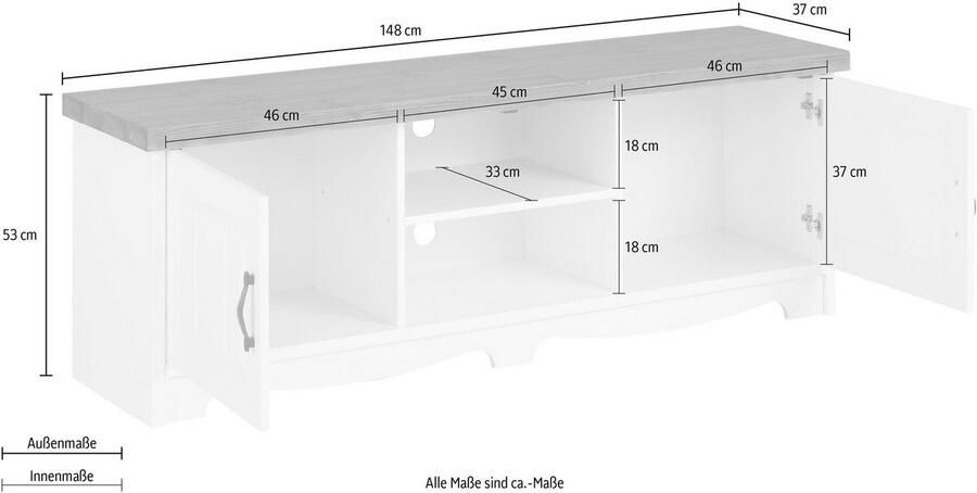 Home affaire Tv-meubel Trinidad antiek Commode breedte 148 cm - Foto 4
