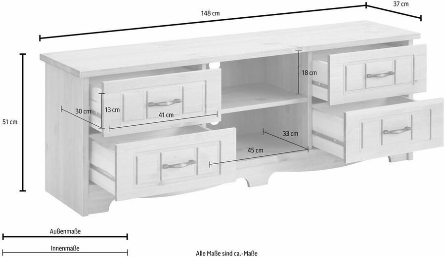 Home affaire Tv-meubel Trinidad Commode breedte 148 cm met 4 lades - Foto 7