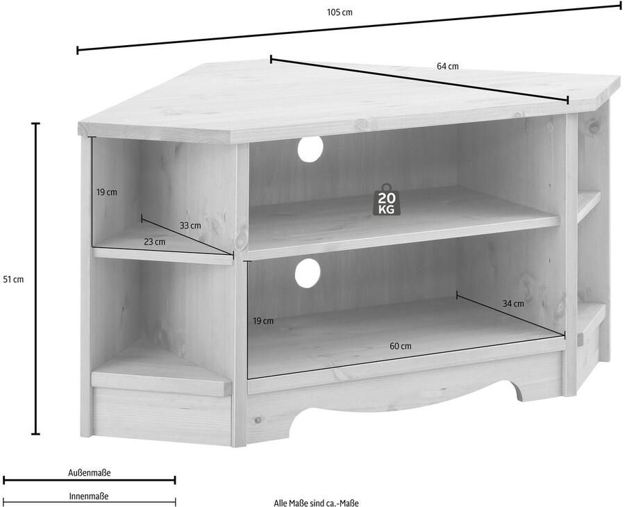 Home affaire Tv-meubel Trinidad TV-meubel hoek-TV-meubel