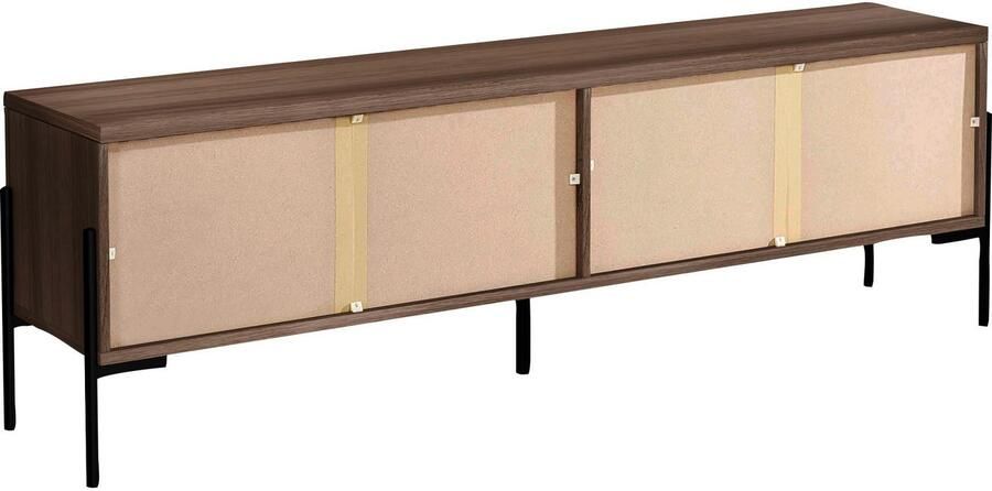 Loft24 Charlie Laag dressoir met 4 deuren in walnoot-look (55 x 175 x 38 cm) - Foto 7