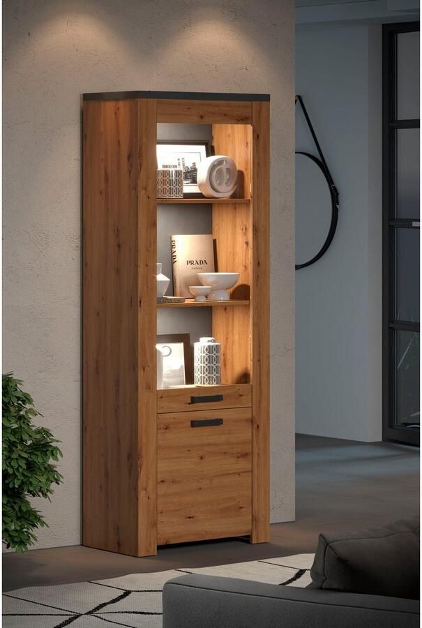 Home affaire Vitrinekast Ambres met glasdeur breedte 73 cm draairichting links of rechts (1 stuk) - Foto 4