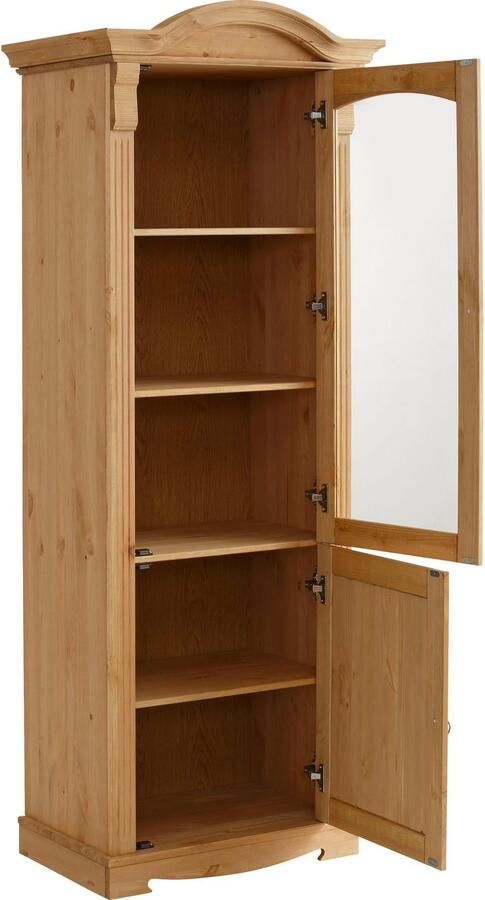 Home affaire Vitrinekast ANNA Breedte 69 cm hoogte 187 cm metalen grepen van massief grenen FSC - Foto 6