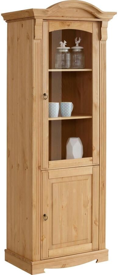 Home affaire Vitrinekast ANNA Breedte 69 cm hoogte 187 cm metalen grepen van massief grenen FSC - Foto 9