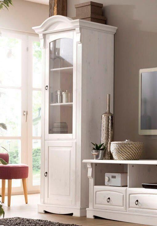 Home affaire Vitrinekast ANNA met glazen deur hoogte 188 cm massief hout met sierfrezingen fsc - Foto 5