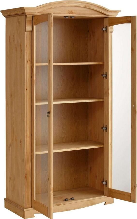 Home affaire Vitrinekast ANNA gecertificeerd massief hout in romantische landelijke stijl hoogte 194 cm - Foto 4