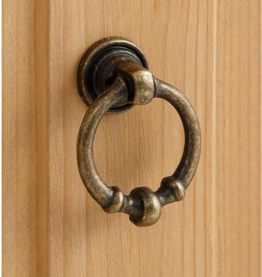 Home affaire Vitrinekast ANNA gecertificeerd massief hout in romantische landelijke stijl hoogte 194 cm