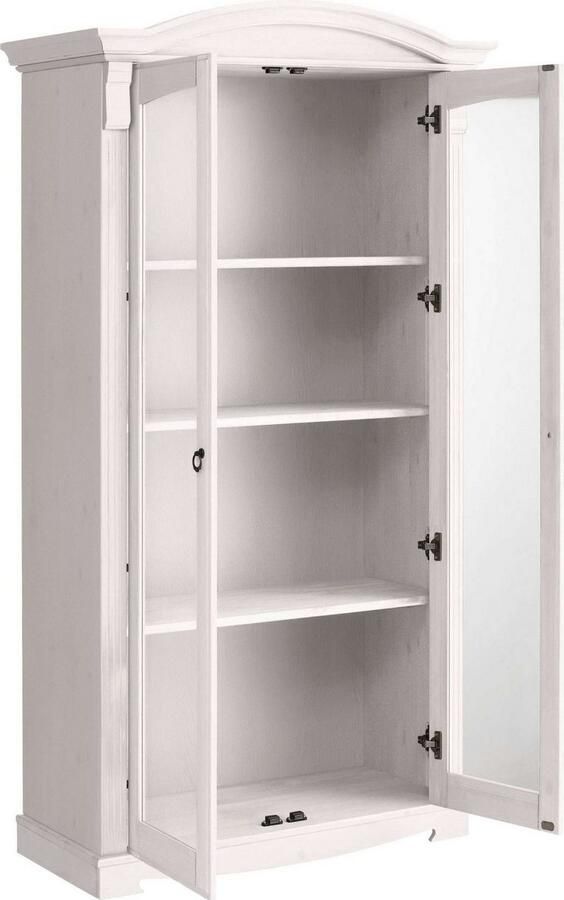 Home affaire Vitrinekast ANNA gecertificeerd massief hout in romantische landelijke stijl hoogte 194 cm - Foto 3