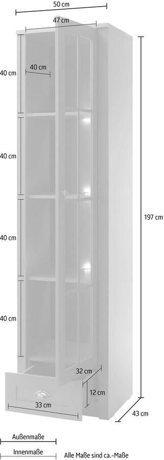 Home affaire Vitrinekast ASCOT Hoofte 197 cm - Foto 3