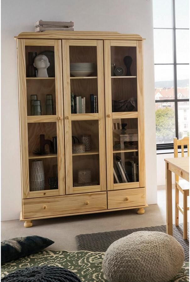 Home affaire Vitrinekast Chur Gemaakt van massief grenenhout - Foto 3