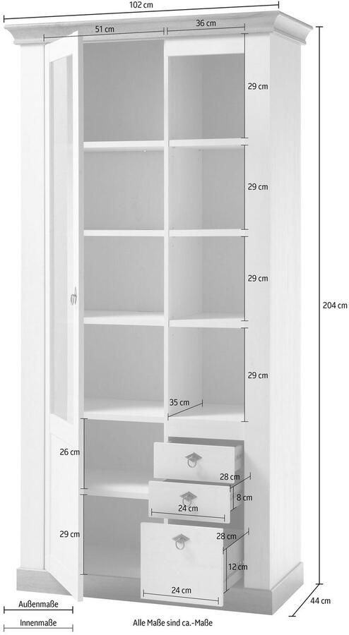 Home affaire Vitrinekast Cremona Hoogte 204 cm - Foto 7