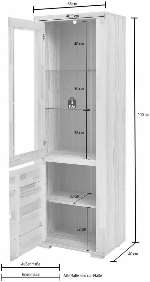 Home affaire Vitrinekast Denis Hoogte 190 cm - Foto 4