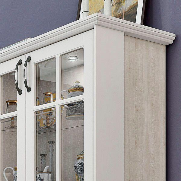 Home affaire Vitrinekast Evergreen Uv gelakt deur met veiligheidsglas en soft-closefunctie - Foto 8