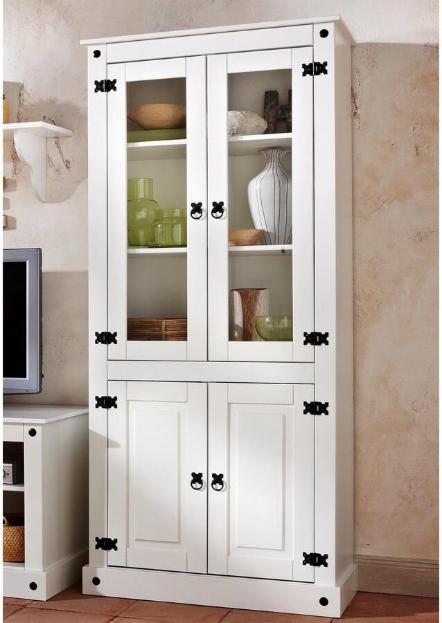 Home affaire Wandmeubel bestaande uit 1 vitrinekast 1 lowboard en 1 legplank zonder wandboard (set 3 stuks) - Foto 2