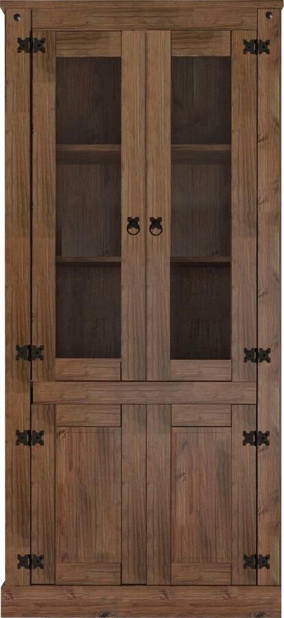 Home affaire Wandmeubel bestaande uit 1 vitrinekast 1 lowboard en 1 legplank zonder wandboard (set 3 stuks) - Foto 3