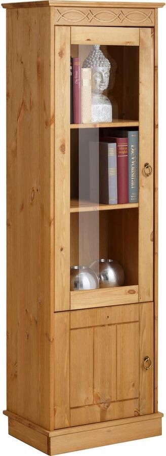 Home affaire Vitrinekast Indra van massief dennenhout fsc 2-delig hoogte 145 cm discreet ornament - Foto 9