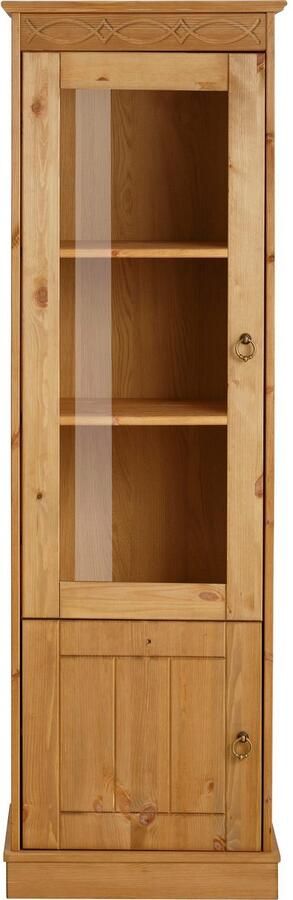 Home affaire Vitrinekast Indra van massief dennenhout fsc 2-delig hoogte 145 cm discreet ornament - Foto 7