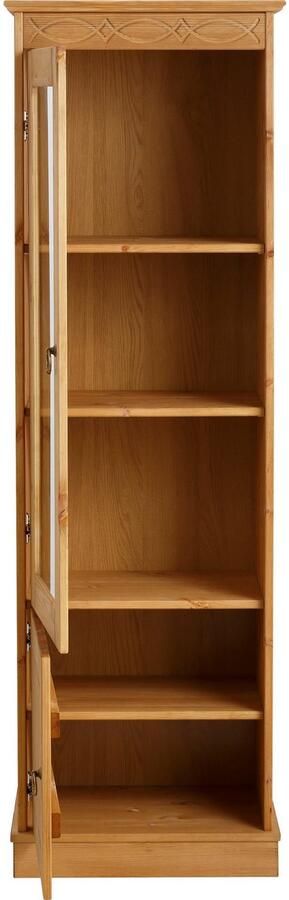 Home affaire Vitrinekast Indra van massief dennenhout fsc 2-delig hoogte 145 cm discreet ornament - Foto 8