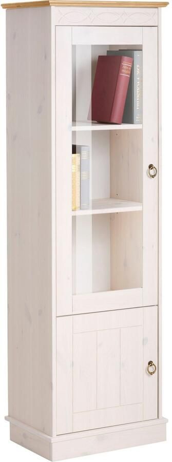 Home affaire Vitrinekast Indra van massief dennenhout fsc 2-delig hoogte 145 cm discreet ornament - Foto 5