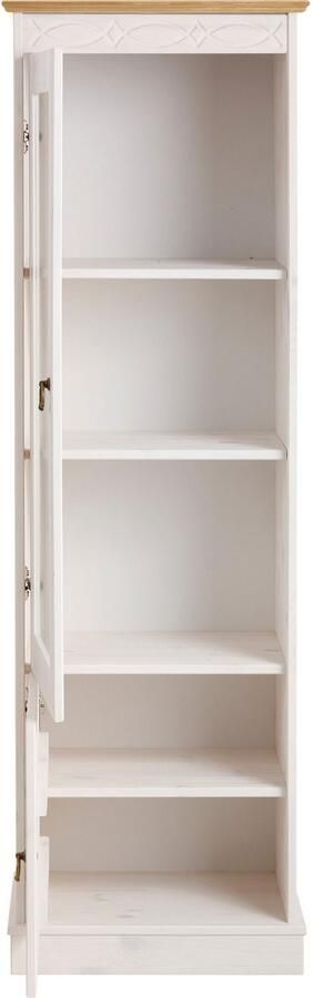 Home affaire Vitrinekast Indra van massief dennenhout fsc 2-delig hoogte 145 cm discreet ornament - Foto 7