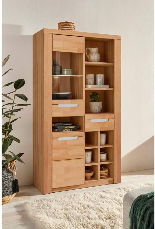 Home affaire Vitrinekast Kolding gedeeltelijk massief