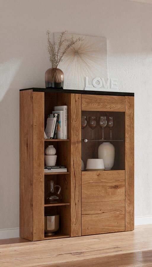 Home affaire Vitrinekast Larona tijdloze glazen vitrine hoge kast hoogte 145 cm - Foto 5
