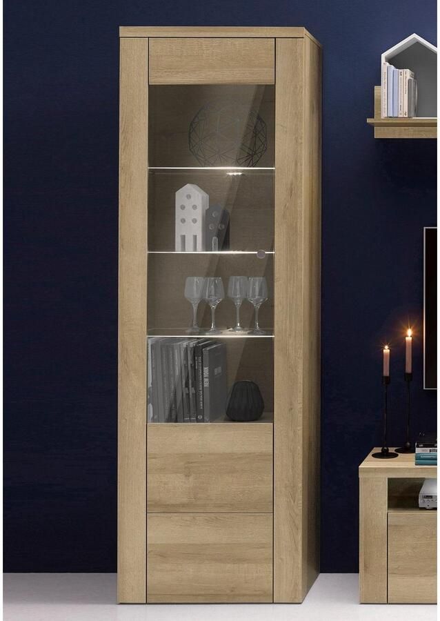 Home affaire Vitrinekast Larona tijdloze glazen vitrine hoge kast hoogte 205 6 cm