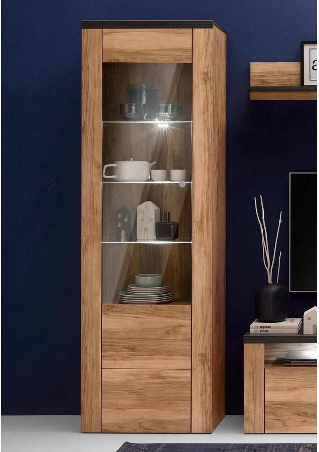 Home affaire Vitrinekast Larona tijdloze glazen vitrine hoge kast hoogte 205 6 cm