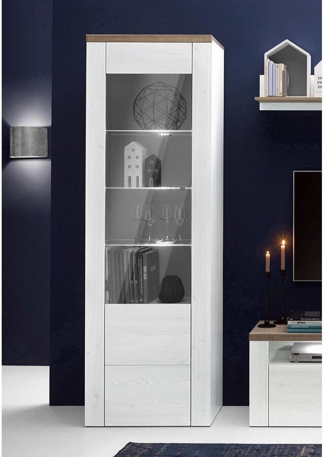 Home affaire Vitrinekast Larona tijdloze glazen vitrine hoge kast hoogte 205 6 cm