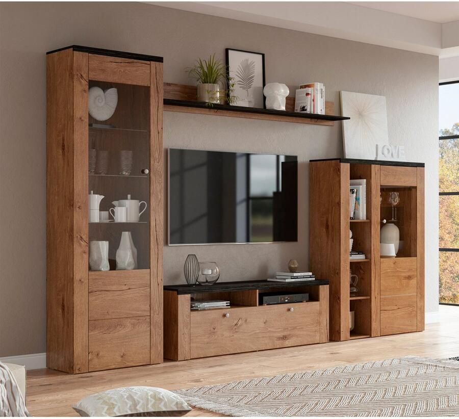 Home affaire Vitrinekast Larona tijdloze glazen vitrine hoge kast hoogte 205 6 cm