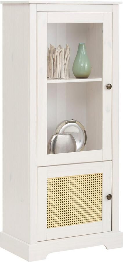 Home affaire Vitrinekast LINDA van massief grenenhout met mooie metalen handgrepen - Foto 5