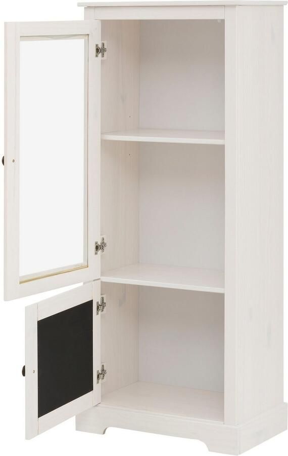 Home affaire Vitrinekast LINDA van massief grenenhout met mooie metalen handgrepen - Foto 3