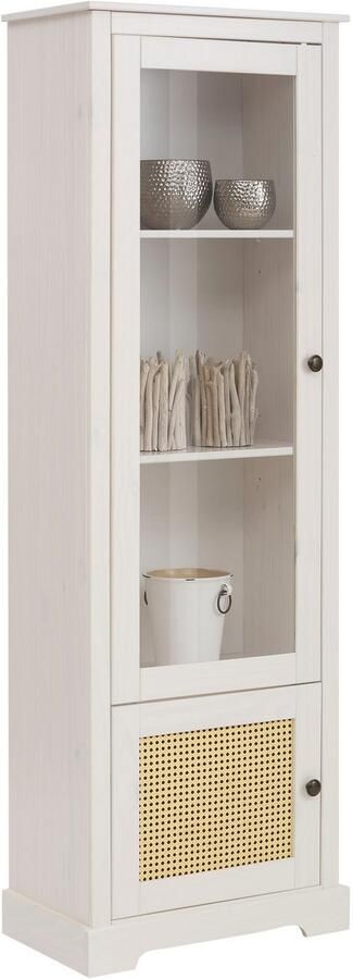 Home affaire Vitrinekast LINDA van massief grenenhout met mooie metalen handgrepen - Foto 5