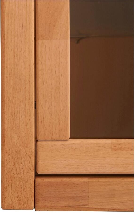 Home affaire Vitrinekast Logo 100cm hoog 42 cm diep fronten massief hout 6 vakken - Foto 8