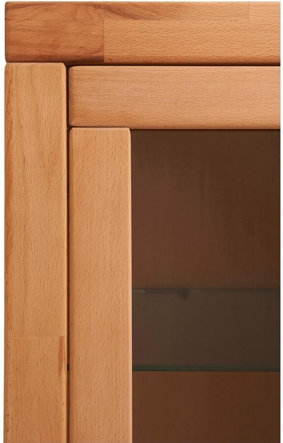 Home affaire Vitrinekast Logo 100cm hoog 42 cm diep fronten massief hout 6 vakken - Foto 9