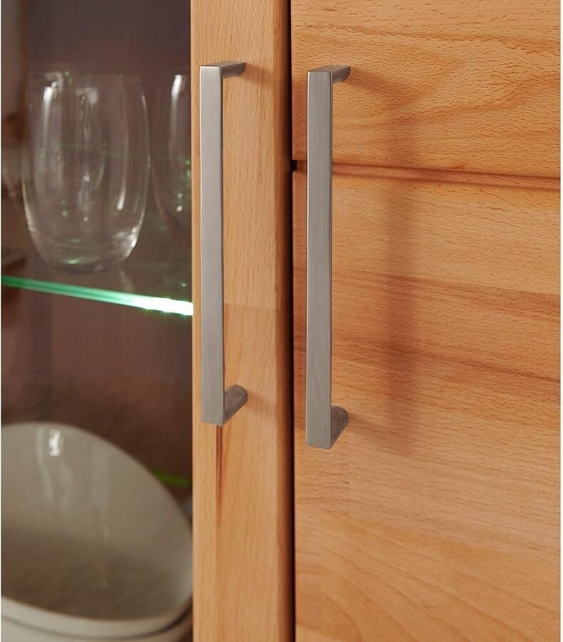 Home affaire Vitrinekast Logo 100cm hoog 42 cm diep fronten massief hout 6 vakken - Foto 3